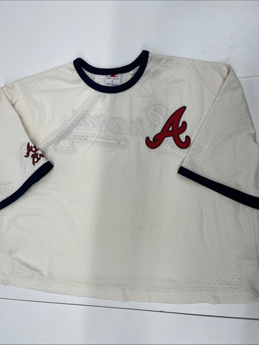 NEW Champion MLB Officially Licensed Atlanta Braves Cropped Jersey Size Large